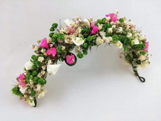 tocado flores porcelana paniculata invitada novia comunión