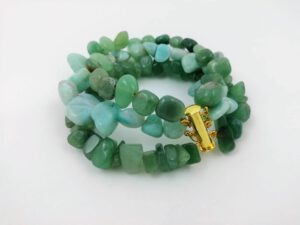 pulsera piedras ágatas naturales verdes