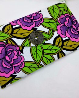 bolso cartera flores rosa verde