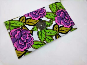 bolso cartera flores rosa verde